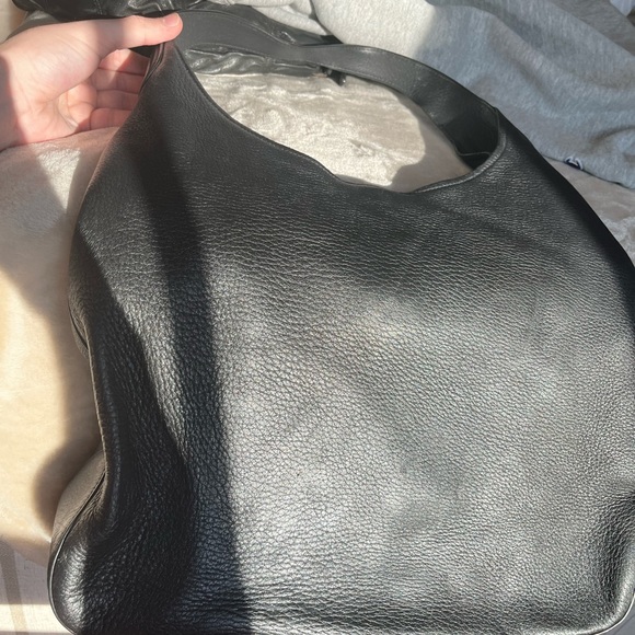 Prada Sacca Nero Bag - Large Black Leather Hobo Bag WITH AUTHENTICITY CARD - Picture 8 of 13